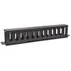 INTELLINET 19" Rackmount Cable Manager, 1U, su dangteliu, Juodas, 714679