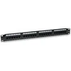 Intracom INTELLINET Cat5e Patch Panel 24 juntys RJ45 UTP 2U Juodas atitinka 19i rackmount standartą