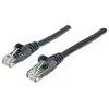 Intracom INTELLINET tinklo kabelis Cat6 U/UTP 1.5m Juodas 5ft. RJ-45 Vyriški / RJ-45 Vyriški Paauksuoti kontaktai Polimaišas