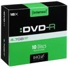 1x10 Intenso DVD-R 4,7GB 16x greitis, plonas dėklas