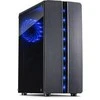 Važiuoklė INTER-TECH Thunder Gaming Midi Tower, ATX, 1xUSB3.0, 2xUSB2.0, HD audio, PSU pasirinktinai, Lango šoninis skydelis, LED lemputė priekyje, 1x 120mm serial mėlynas LED, Juodas