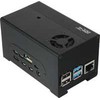 Korpusas mini kompiuteriui Raspberry Pi 3/4, aliuminis, ant DIN bėgelio, skirtas naudoti su STROMPI3 JOY-IT