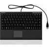 Icy Box KeySonic Mini klaviatūra, smart touchpad, USB 2.0, Juodas