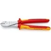 KNIPEX didelės apkrovos įstrižinės pjaustyklės 74 06 250 VDE, pjovimo replės (raudona/geltona, ilgis 250 mm, patikrinta VDE)