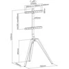 Laikiklis InLine® ant medžio stovinčio televizoriaus pjedestalo, trikojis, skirtas LED televizoriui 45"-65" (114-165cm), maks. 40 kg