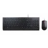 Klaviatūra LENOVO Essential laidinės USB klaviatūros + pelės rinkinys – USB, juoda