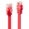 Tinklo Kabelis - LINDY Cat.6 U/UTP Plokščias Tinklo Kabelis, RJ45, M/M, 250MHz, 32AWG, 0.3 m, Raudonas