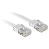Tinklo Kabelis - LINDY Cat.6 U/UTP Plokščias Tinklo Kabelis, RJ45, M/M, 250MHz, 32AWG, 0.3 m, Baltas