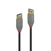 USB Kabelis - LINDY Anthra Line USB 3.2 Type A Laidas, M/M, 5Gbps, 0.5 m, Juodas