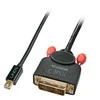 Lindy Adapteris - Mini DisplayPort į DVI 1m 1920x1200@60Hz Nikelio Danga