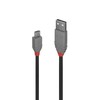 USB Kabelis - LINDY Anthra Line USB 2.0 Type A į Micro-B Laidas M/M, 1 m, Juodas