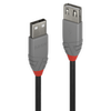 USB Prailginimo Laidas - LINDY Anthra Line USB 2.0 Type M/F Laidas, 1 m, Juodas