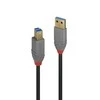 USB Kabelis - LINDY Anthra Line USB 3.2 Type A į B Laidas M/M, 5Gbps, 1 m, Juodas