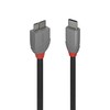 USB Kabelis - LINDY Anthra Line USB 3.2 Type C į Micro-B Laidas, M/M, 5Gbps, 1 m, Juodas