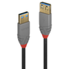 USB Prailginimo Laidas - LINDY Anthra Line USB 3.2 M/F Laidas, 5Gbps, 2 m, Juodas
