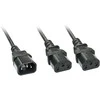 Maitinimo Prailginimo Laidas - LINDY C14 į 2x C13 Maitinimo Prailginimo Laidas, 2 m, Juodas