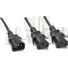 Maitinimo Prailginimo Laidas - LINDY C14 į 2x C13 Maitinimo Prailginimo Laidas, 2 m, Juodas