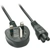 Maitinimo Laidas - LINDY UK 3 Pin Kištukas į C5 Maitinimo Laidas, 250V 2.5A PVC, 2 m, Juodas