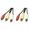 Kabelis Lindy RCA (Cinch) x3 - RCA (Cinch) x3 20m juoda (35546)