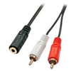 Garso/Vaizdo Adapteris - LINDY Garso/Vaizdo Adapterio Kabelis 3.5 mm iki 2 x RCA, F/M, 1.5 m, Juodas