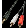 Garso Kabelis - LINDY Premium Garso Kabelis 2 x Phono, 2 x RCA, 3.5 mm Stereo, 1 m, Juodas