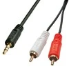 Garso Kabelis - LINDY Premium 3.5 mm Kištukas į 2 x RCA, 3 m, Juodas