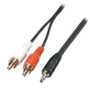 Garso Kabelis - LINDY Premium 3.5 mm Kištukas į 2 x RCA, 3 m, Juodas