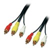 AV Kabelis - Lindy 3xRCA M/M 1 m Paauksuotas