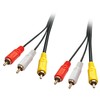 Garso Ir Vaizdo Kabelis - Lindy 3xRCA Kompozitinis Vaizdo Ir Stereo Garso 2 M Paauksuotas