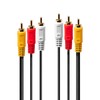 Garso Ir Vaizdo Kabelis - Lindy 3xRCA Kompozitinis Vaizdo Ir Stereo Garso 2 M Paauksuotas