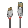 USB Kabelis - LINDY Cromo Line USB 3.2 Type A į Micro-B Laidas, M/M, 5Gbps, 1 m, Pilkas