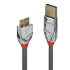 USB Laidas - LINDY Cromo Line USB 3.2 Type A į Micro-B Laidas, M/M, 5Gbps, 2 m, Pilkas