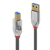 USB Kabelis - LINDY Cromo Line USB 3.2 Type A į B Laidas, M/M, 5Gbps, 2 m, Pilkas