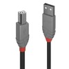 USB Kabelis - LINDY Anthra Line USB 2.0 Type A į B Laidas, M/F, 480Mbps, 0.2 m, Juodas