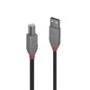 USB Kabelis - LINDY Anthra Line USB 2.0 Type A į B Laidas, 1 m, Juodas