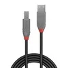 USB Kabelis - LINDY Anthra Line USB 2.0 Type A to B Laidas, 10 m, Juodas