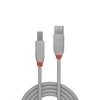 USB Kabelis - LINDY Anthra Line USB 2.0 Type A į B Laidas M/M, 2 m, Pilkas