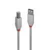 USB Kabelis - LINDY Anthra Line USB 2.0 Type A į B Laidas M/M, 3 m, Pilkas