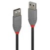 USB Kabelis - LINDY Anthra Line USB 2.0 Type A į A Laidas, M/M, 0.5 m, Juodas