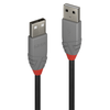 USB Kabelis - LINDY Anthra Line USB 2.0 Type A į A Laidas M/M, 3 m, Juodas