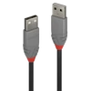USB Kabelis - LINDY Anthra Line USB 2.0 Type A į A Laidas, M/M, 5 m, Juodas