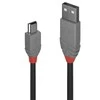 USB Kabelis - LINDY Anthra Line USB 2.0 Type A į Mini-B Laidas M/M, 2 m, Juodas