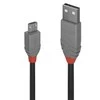 USB Kabelis - LINDY Anthra Line USB 2.0 Type A į Micro-B Laidas, 480Mbps, PVC, 0.2 m, Juodas