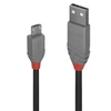 USB Kabelis - LINDY Anthra Line USB 2.0 Type A į Micro-B Laidas, 480Mbps, PVC, 0.2 m, Juodas