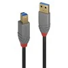 USB Kabelis - LINDY USB 3.2 Type A į B Laidas, M/M, 5Gbps, 3 m, Juodas