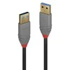 USB Kabelis - LINDY Anthra Line USB 3.2 Type A Laidas M/M, 5Gbps, 3 m, Juodas