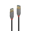 USB Kabelis - LINDY Anthra Line USB 3.2 Tipo A Prailginimo Laidas, 5Gbps, 0.5 m, Juodas