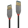 USB Prailginimo Laidas - LINDY Anthra Line USB 3.2 M/F Laidas, 5Gbps, 1 m, Juodas