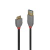 USB Kabelis - LINDY Anthra Line USB 3.2 Tipo A į Micro-B Laidas, M/M, 5Gbps, 0.5 m, Juodas