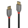 USB Kabelis - LINDY Anthra Line USB 2.0 Type C Laidas, M/M, 60W PD, 480Mbps, 0.5 m, Juodas